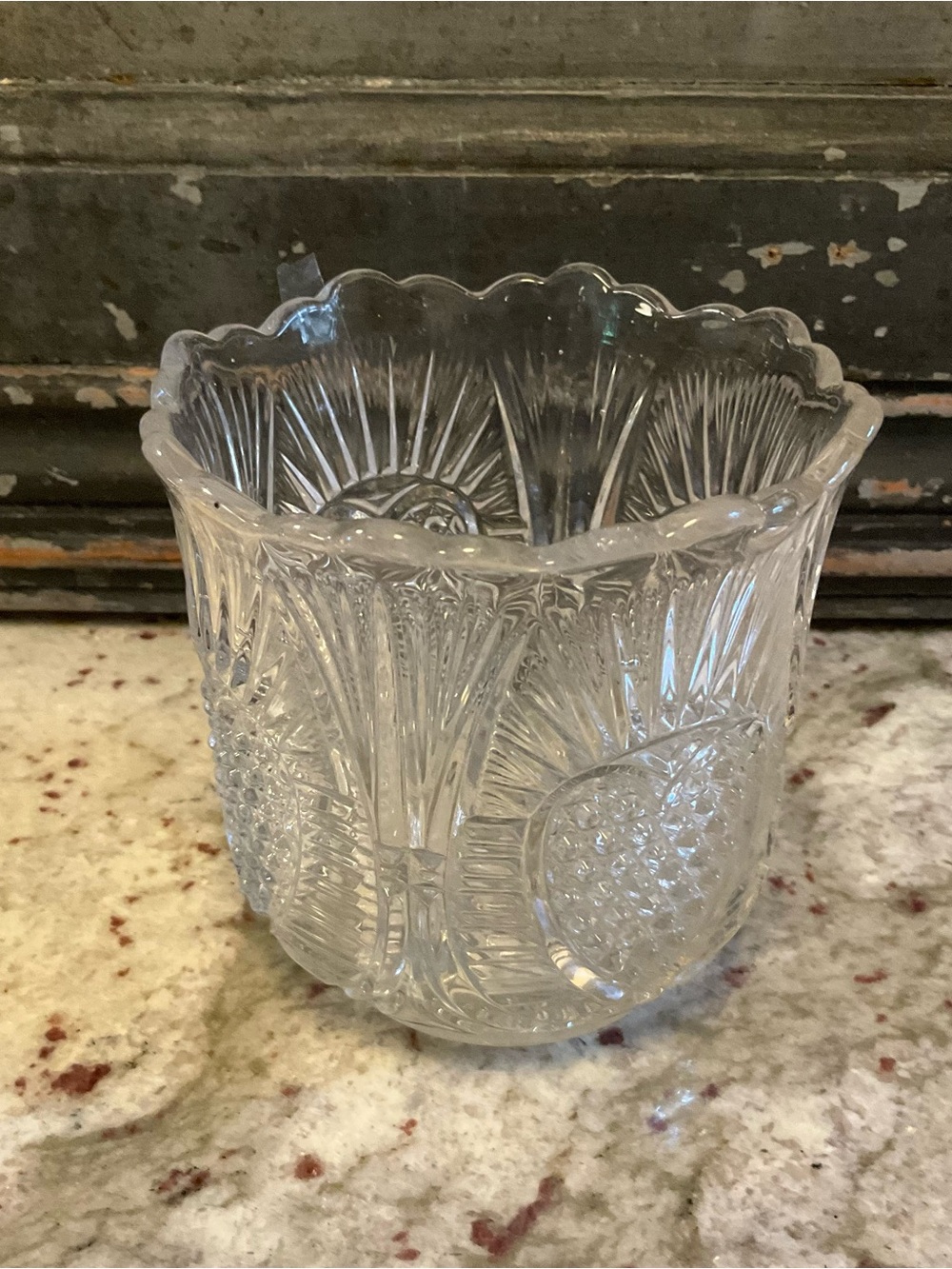 Antique pressed glass spoon holder